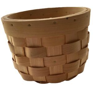 Small Mini Round Planter Basket Golden Oak 4 inches Tall 6 inch Diameter